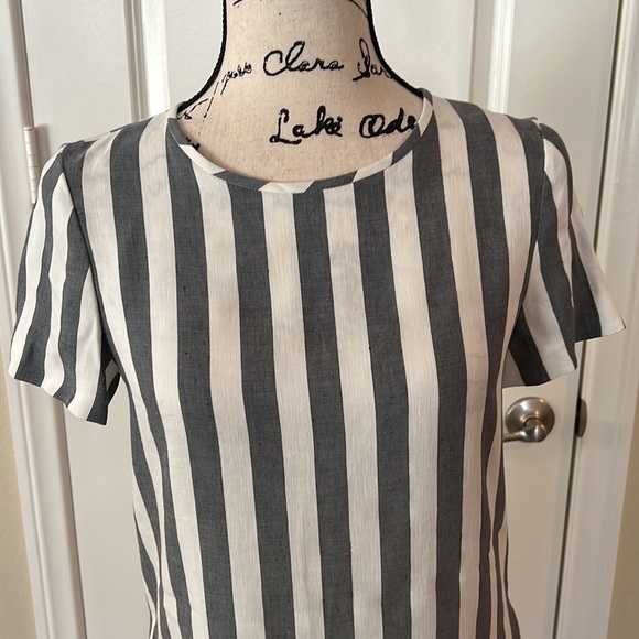 MaxMara Black and White Striped Mini Dress - Picture 8 of 12